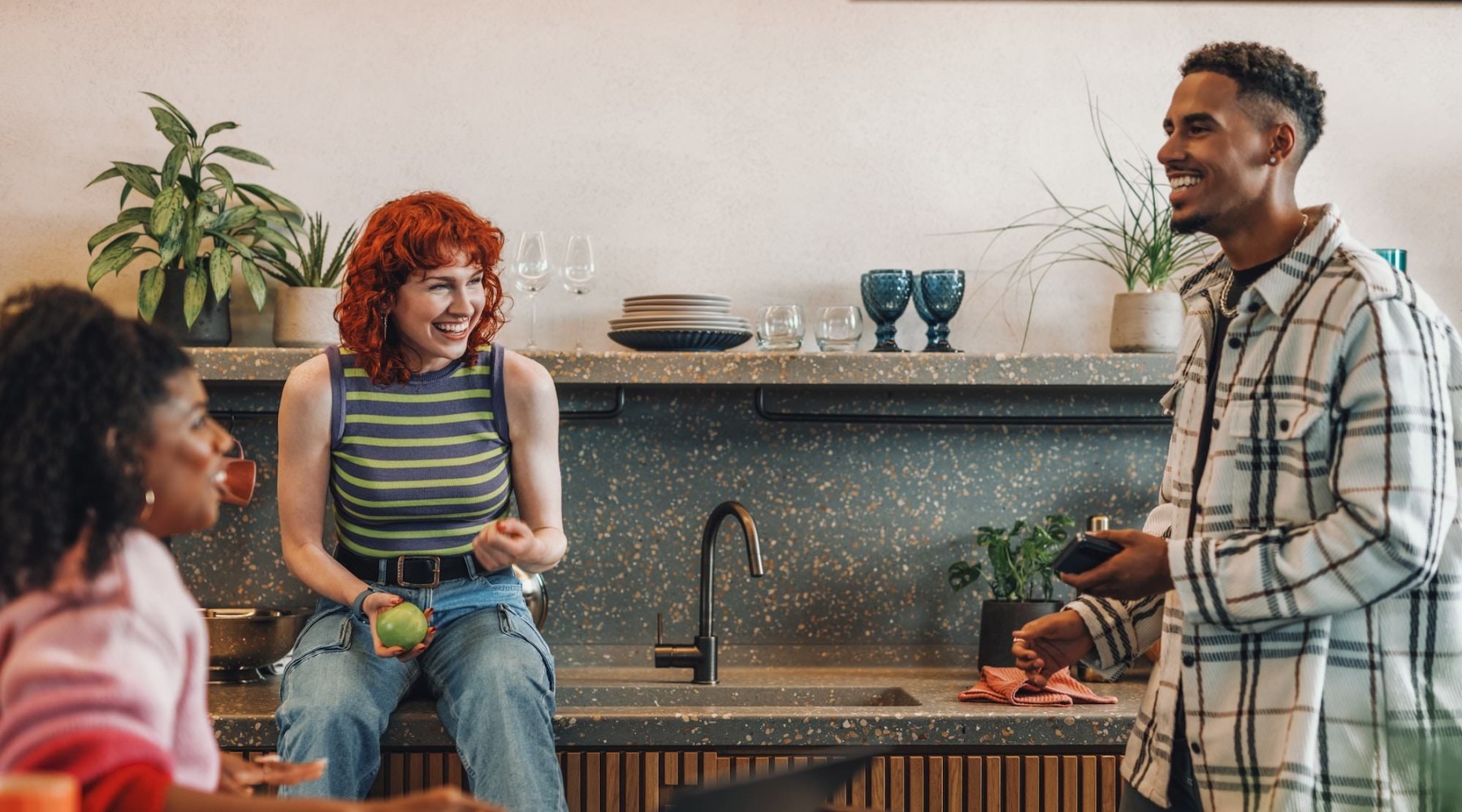 group of friends smiling together